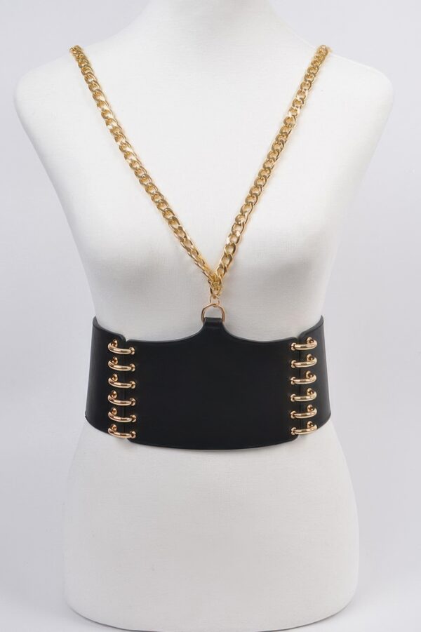 Wide Faux Leather Waist-Defining Belt