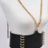 Wide Faux Leather Waist-Defining Belt