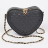 Quilted Heart Crossbody Bag with Mixed Metal Hardware