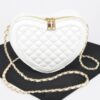 Quilted Heart Crossbody Bag with Mixed Metal Hardware