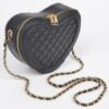 Quilted Heart Crossbody Bag with Mixed Metal Hardware