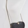 Quilted Heart Crossbody Bag with Mixed Metal Hardware
