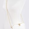 Quilted Heart Crossbody Bag with Mixed Metal Hardware