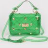 Structured Clear Handle Bag with Studded Accents