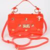 Structured Clear Handle Bag with Studded Accents