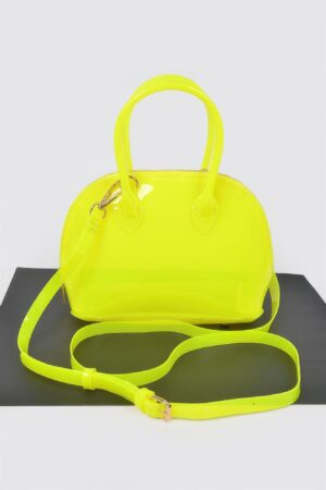 Clear-Handle PVC Crossbody Bag – Structured Mini