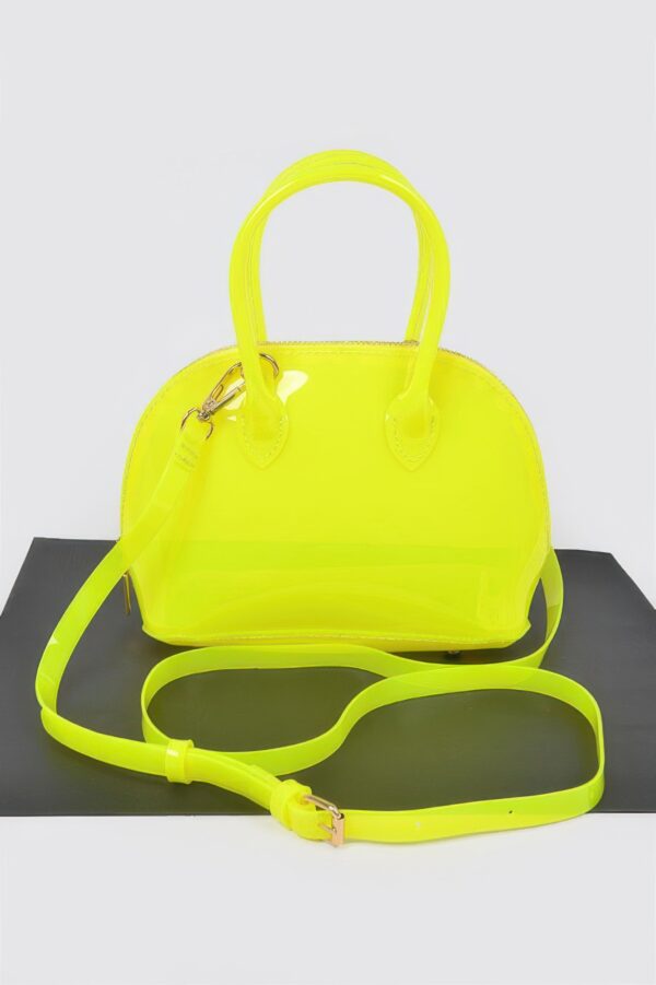 Clear-Handle PVC Crossbody Bag – Structured Mini