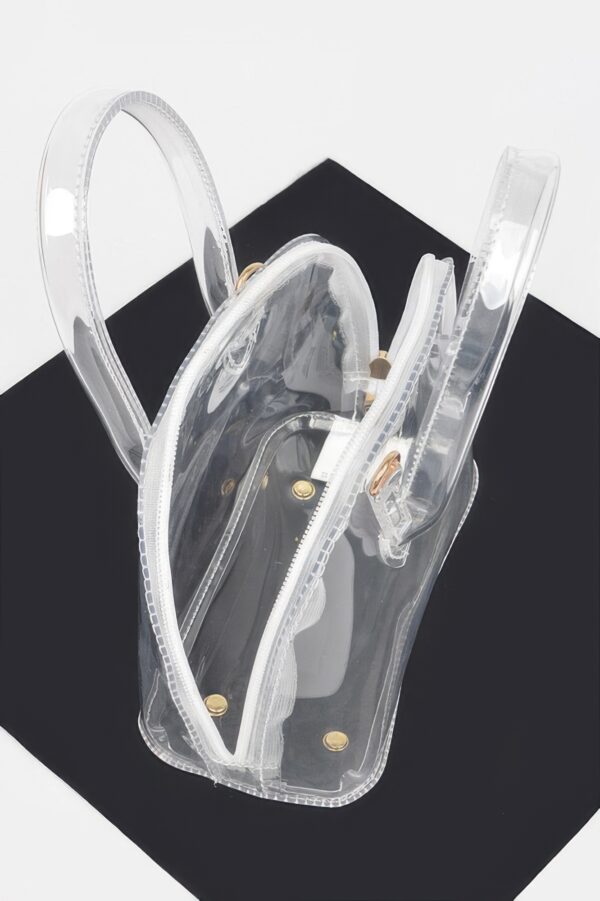 Clear-Handle PVC Crossbody Bag – Structured Mini
