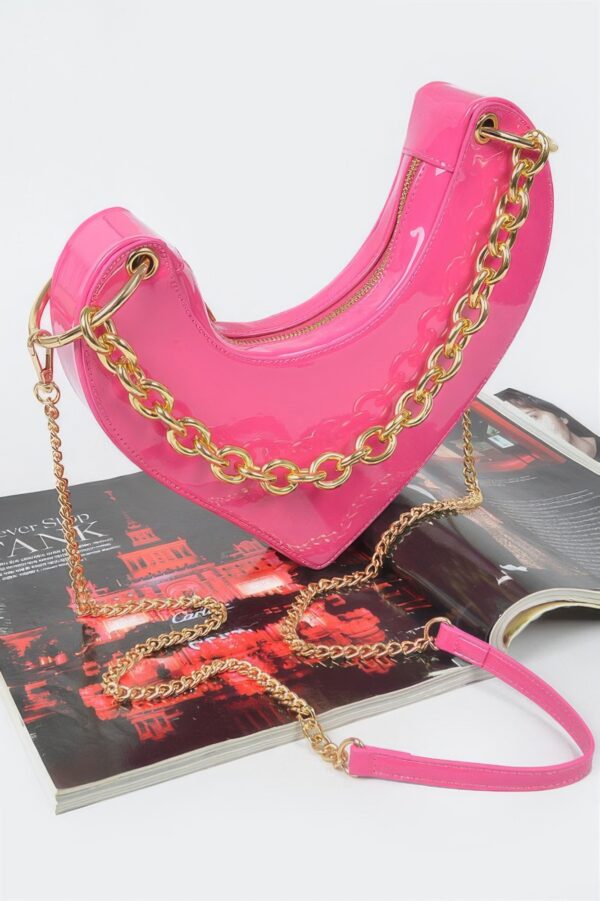 Heart-Shaped Clutch with Oversized Handle