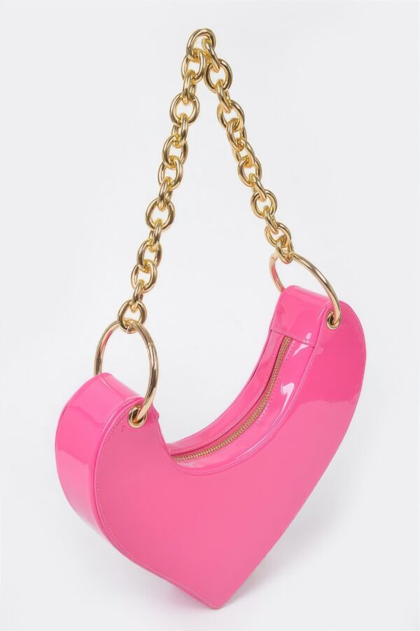 Heart-Shaped Clutch with Oversized Handle
