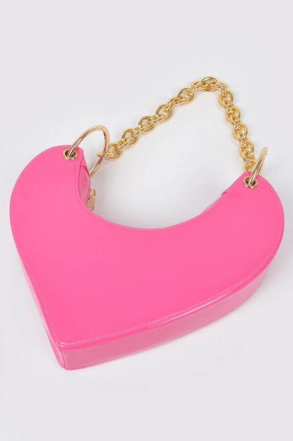 Heart-Shaped Clutch with Oversized Handle