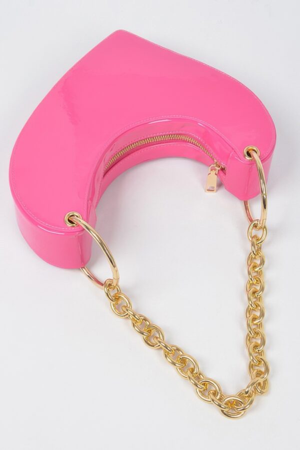 Heart-Shaped Clutch with Oversized Handle
