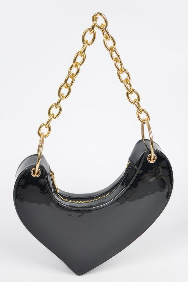 Heart-Shaped Clutch with Oversized Handle