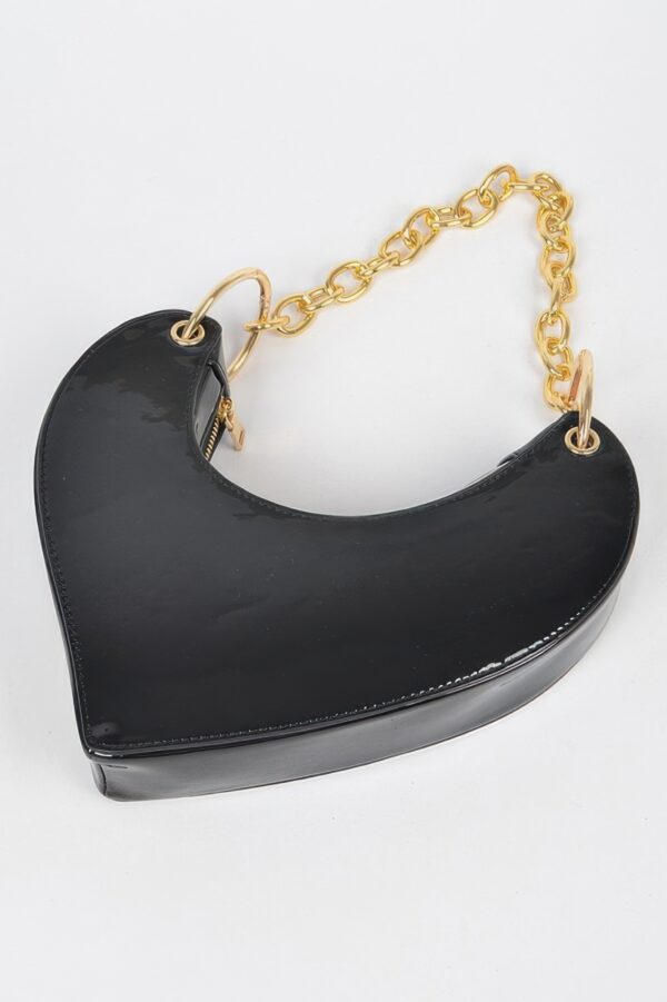 Heart-Shaped Clutch with Oversized Handle