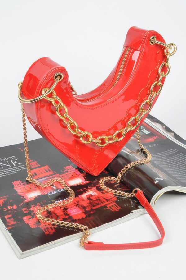 Heart-Shaped Clutch with Oversized Handle