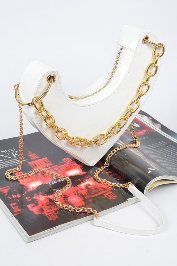 Heart-Shaped Clutch with Oversized Handle