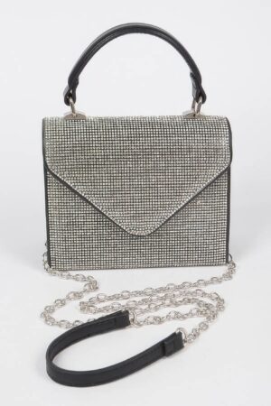 Rhinestone Single-Handle Evening Bag – Structured Sparkle
