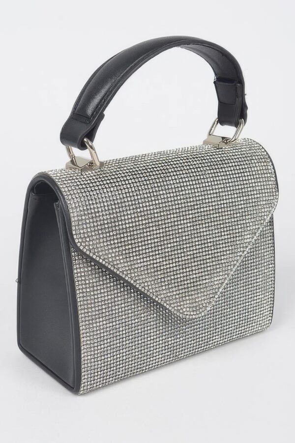 Rhinestone Single-Handle Evening Bag – Structured Sparkle