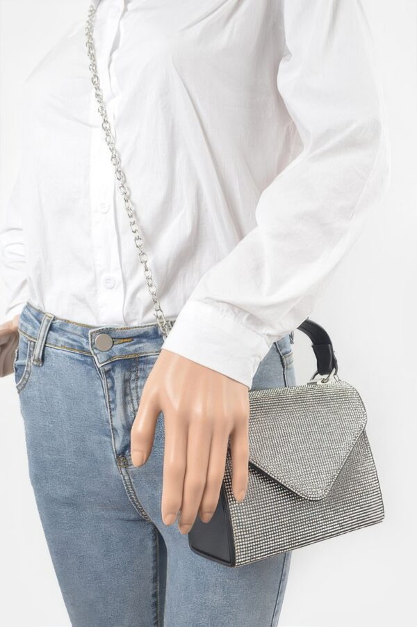 Rhinestone Single-Handle Evening Bag – Structured Sparkle
