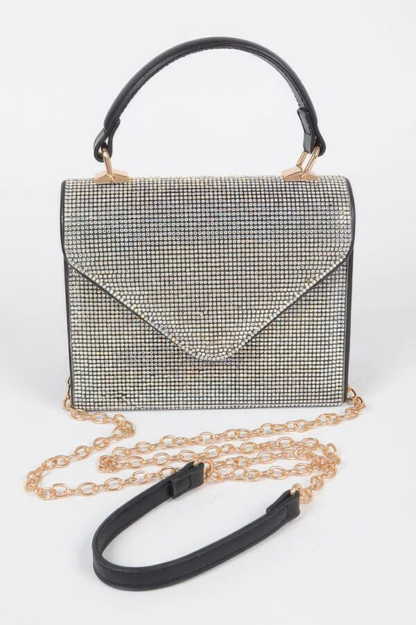 Rhinestone Single-Handle Evening Bag – Structured Sparkle