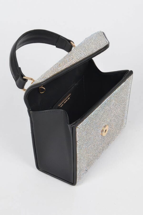 Rhinestone Single-Handle Evening Bag – Structured Sparkle