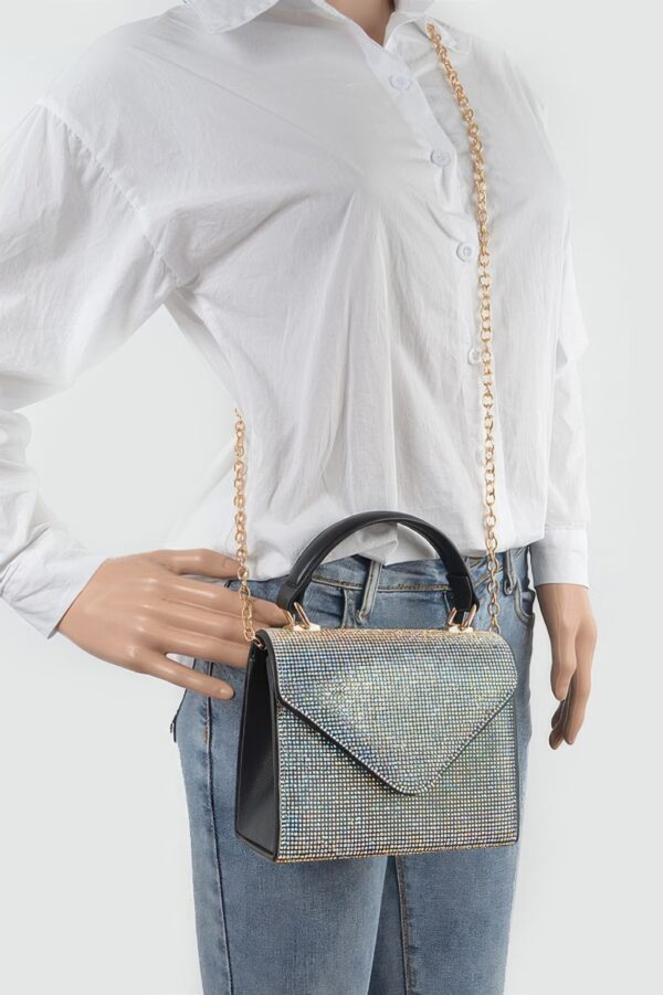 Rhinestone Single-Handle Evening Bag – Structured Sparkle