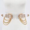 Plus-Size Clear Strap Chain Belt with Metal Buckles