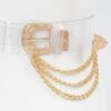 Plus-Size Clear Strap Chain Belt with Metal Buckles