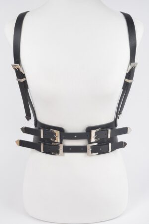 Plus-Size Multi-Buckle Harness Belt, Polyurethane & Elastic