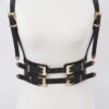 Plus-Size Multi-Buckle Harness Belt, Polyurethane & Elastic