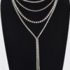 Layered Rhinestone Long Necklace – Sparkling Strands