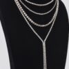 Layered Rhinestone Long Necklace – Sparkling Strands