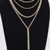 Layered Rhinestone Long Necklace – Sparkling Strands