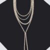 Layered Rhinestone Long Necklace – Sparkling Strands