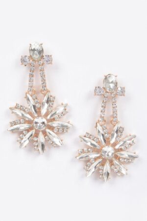 Rhinestone Dangle Earrings – Elongated Drop