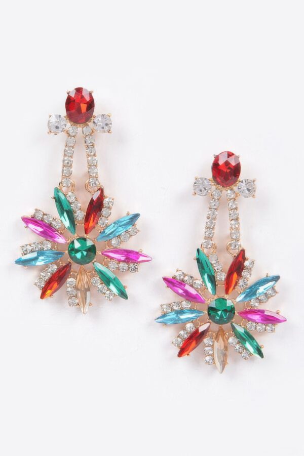 Rhinestone Dangle Earrings – Elongated Drop