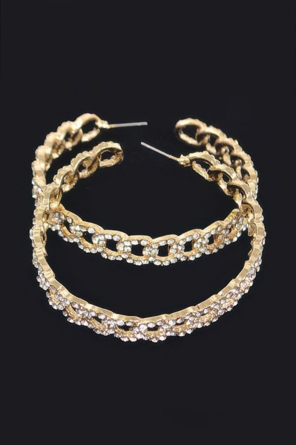 Rhinestone Hoop Earrings – Crystal-Embellished