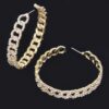 Rhinestone Hoop Earrings – Crystal-Embellished