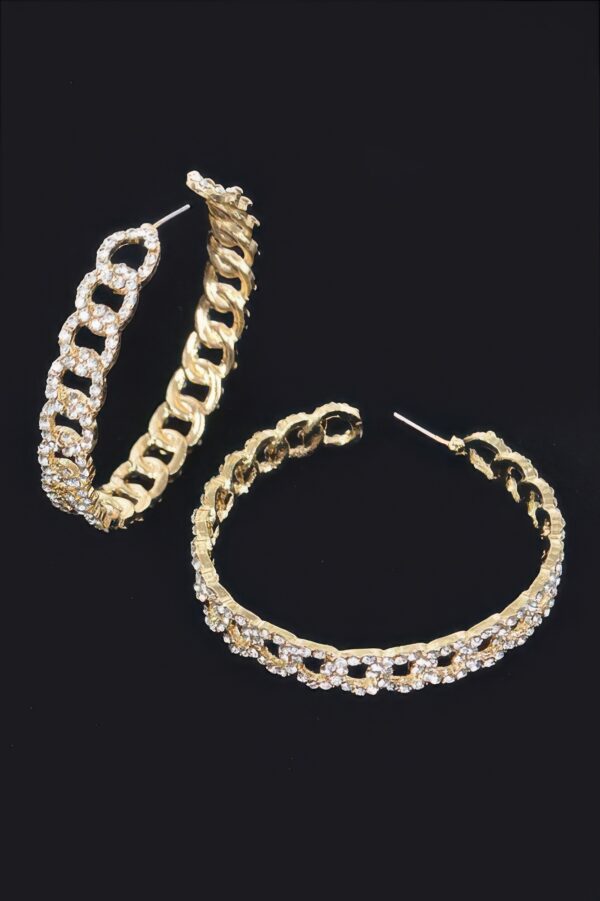 Rhinestone Hoop Earrings – Crystal-Embellished