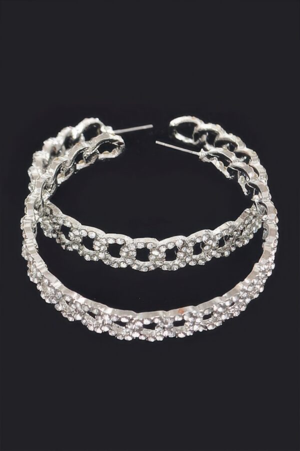 Rhinestone Hoop Earrings – Crystal-Embellished