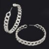 Rhinestone Hoop Earrings – Crystal-Embellished