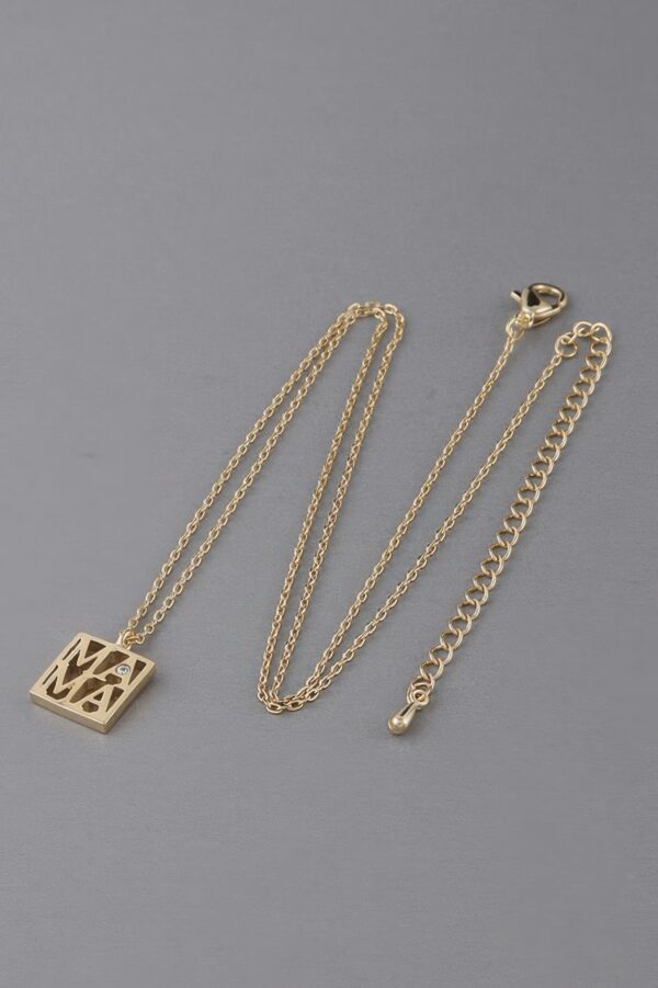 Mama Script Box Necklace – Slim Box Chain