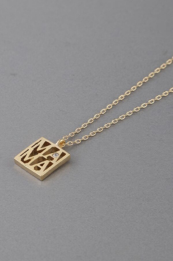 Mama Script Box Necklace – Slim Box Chain