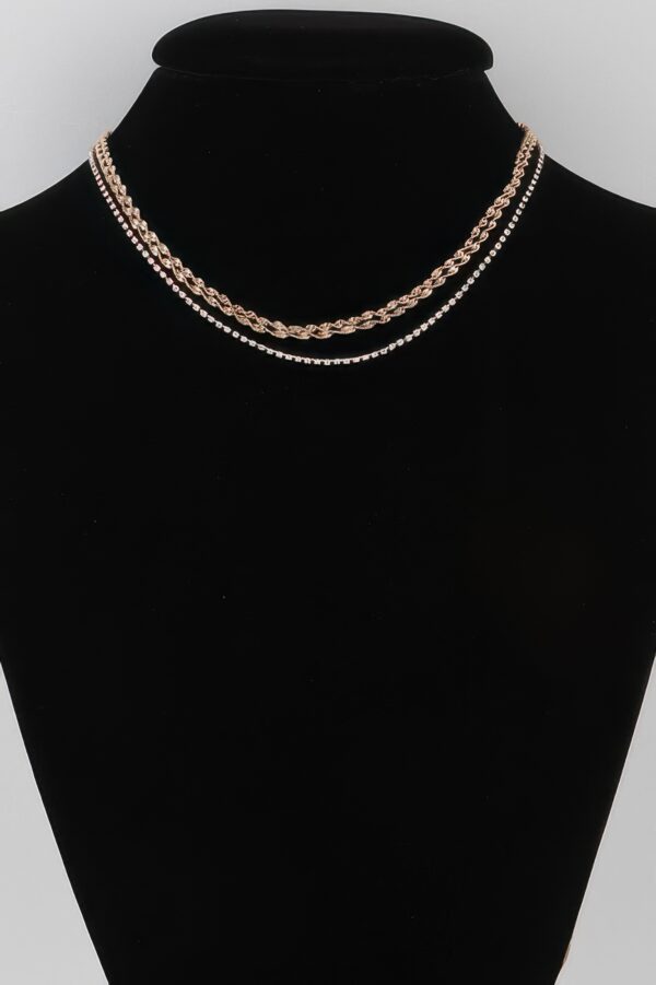 Twisted Chain Necklace with Rhinestone Accent