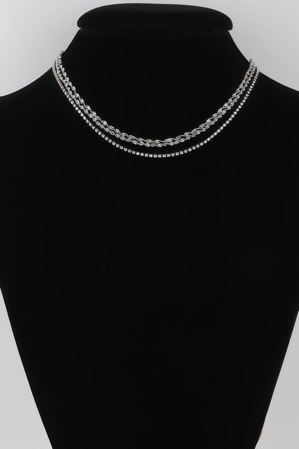 Twisted Chain Necklace with Rhinestone Accent