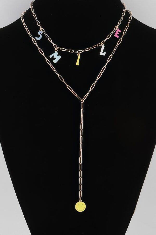 Smile Chain Drop Necklace – Delicate Drop Pendant
