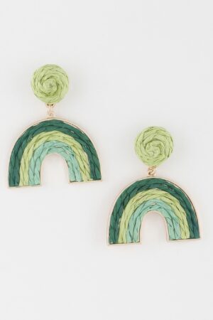 Sculptural Triple-Twisted Rainbow Arc Earrings