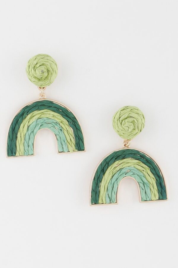 Sculptural Triple-Twisted Rainbow Arc Earrings