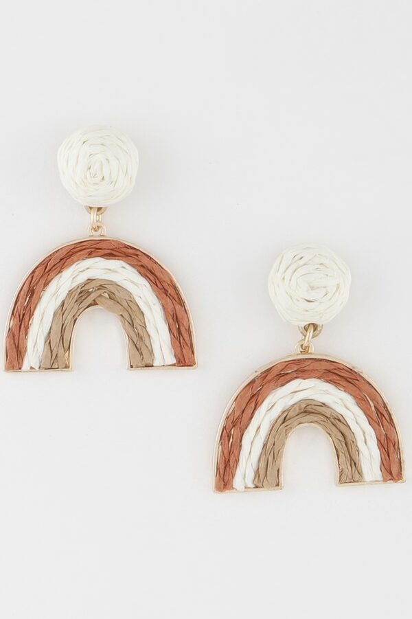 Sculptural Triple-Twisted Rainbow Arc Earrings