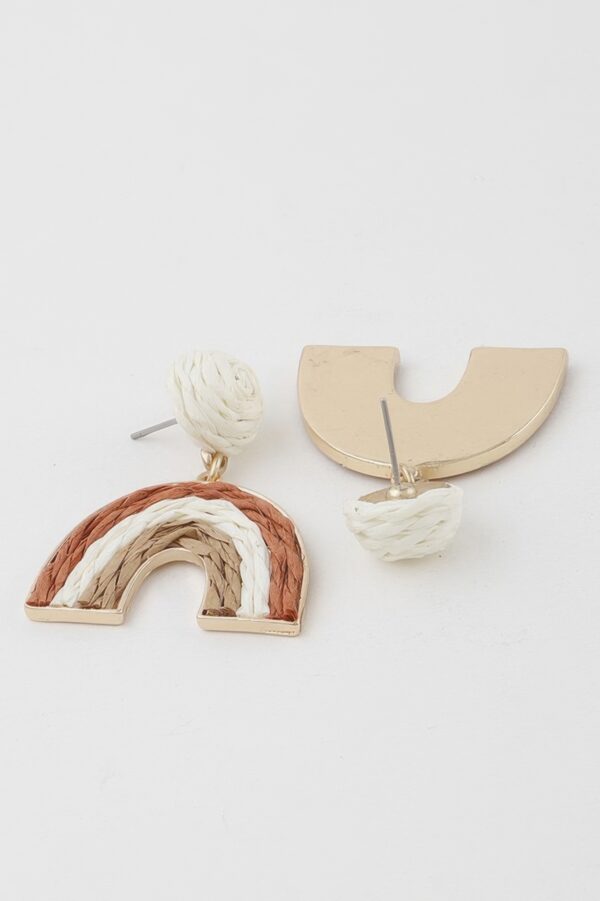 Sculptural Triple-Twisted Rainbow Arc Earrings